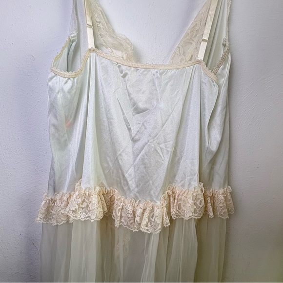 Vintage Ethereal Victorian Chiffon Bridal Wedding Peignoir Nightgown Robe Set 2X - Picture 10 of 17